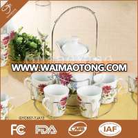 Set/6 220cc porcelain tea cup and saucer